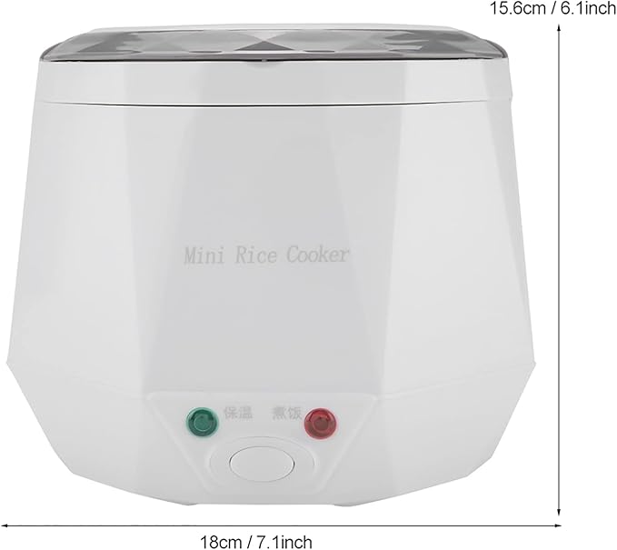 24V 1.6L Multifunctional Electric Rice Cooker Mini Travel Food Steamer Portable Meal Heater Food Warmer for Both Home And Trucks To Cook Rice Porridge Nutritious Eggs Warm Dishes (White)