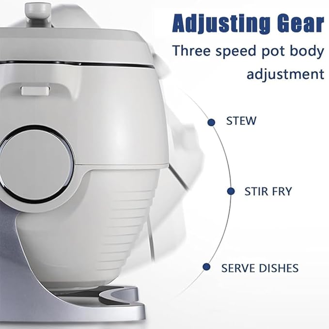TsoLay Automatic Cooking Machine 1000W 6L Auto Cooking Wok Fried Rice Machine 360° Rotating and 3D All-Round Heating Adjustable 3-Gear Firepower 1 Click Smart Start for Stir Frying Stewing