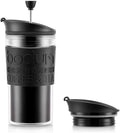 Bodum Insulated 11102-01s Piston Cup with Hinged Lid 0.35 Litre Black Transparent Plastic 8.9 cm