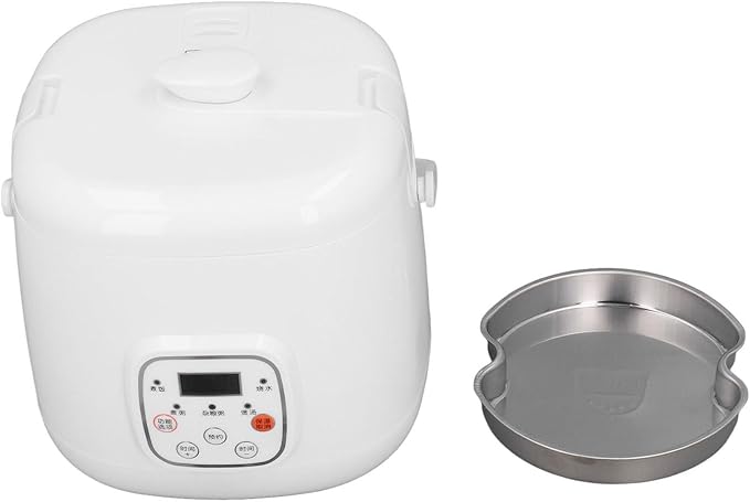 Car Rice Cooker 2L 12V Portable Electric Rice Cooking Pot Fast Cooking with Stick Coating Insulation Function 24H Reservation Includes Steam Plate for Travel Camping Truck