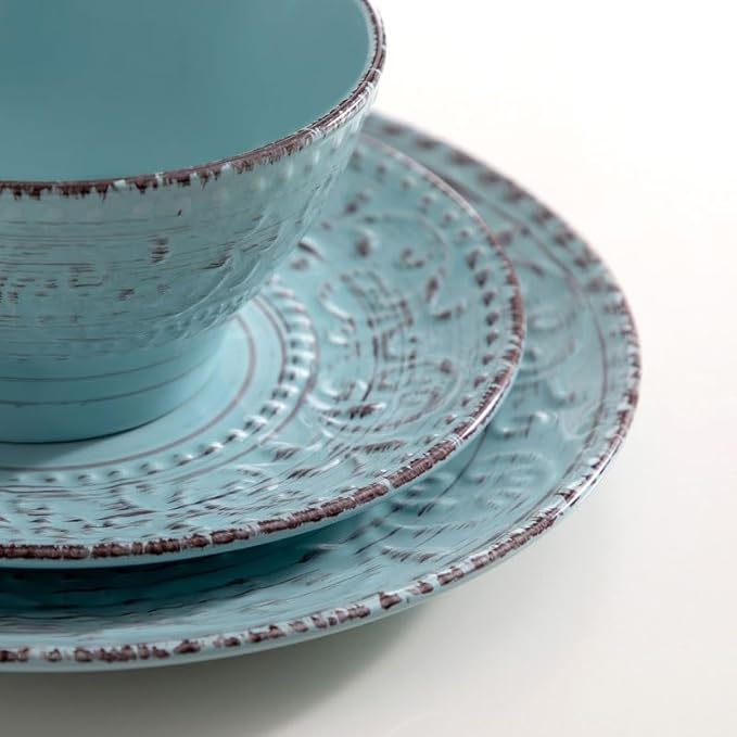 16 Stoneware Dinnerware Set with Dinner Plate Dessert Bowl Mug Tableware Service for 4 Person