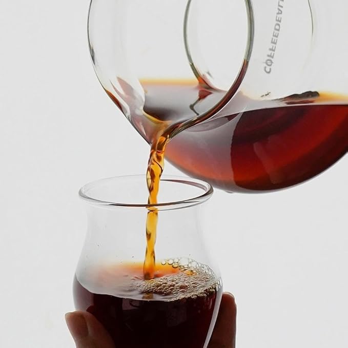 watchget Static Extraction Pour Over Coffee Maker Set with Coffee Server Carafe and Filte Cup Glass Coffee Dripper Immersion Brewing Cup