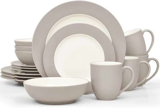 Noritake Colorwave Sand 16-Piece Rim Dinnerware Set Service For 4