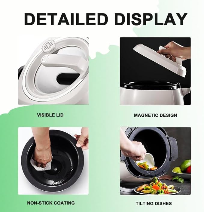Automatic Cooking Machine 6l Multifunctional Cooking Machine Rice Cooker with 360° Rotating &amp 3 Speed Adjustable for Stir Frying Stewing Cooking