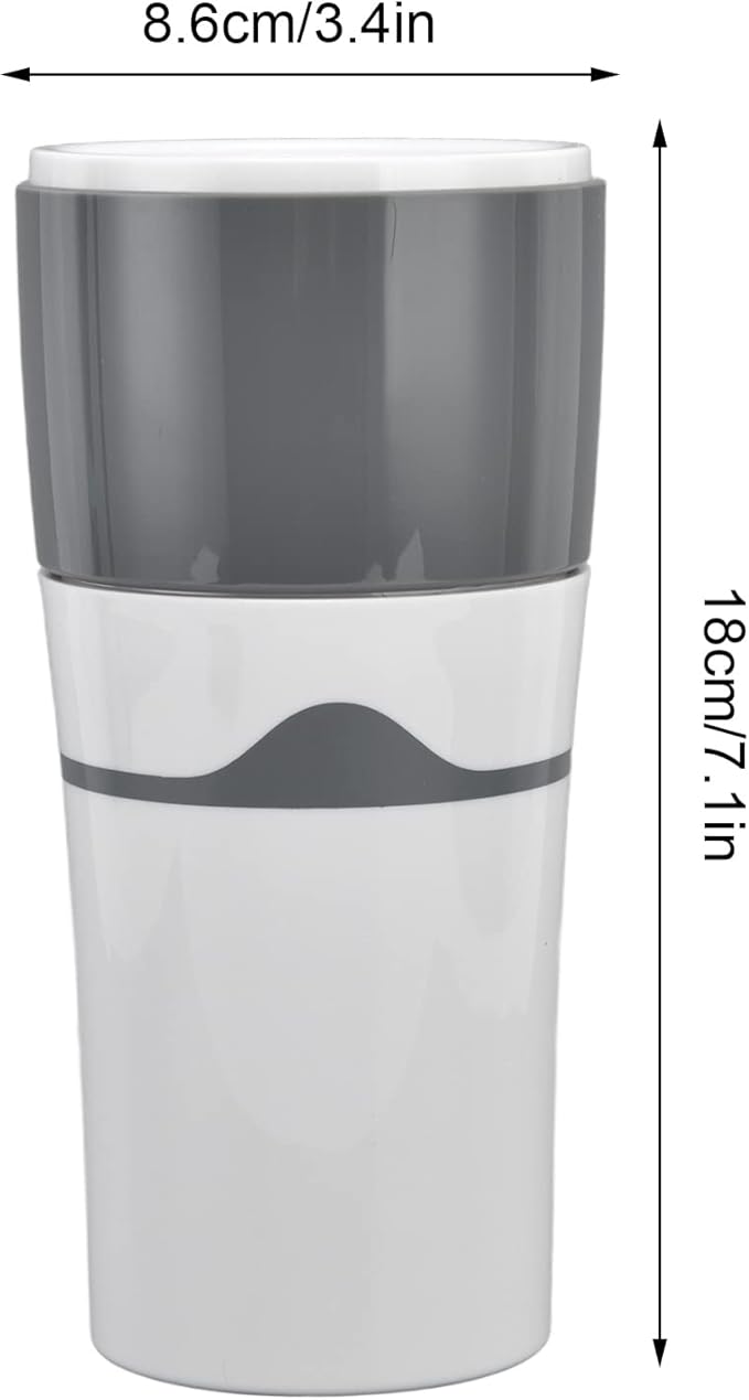 The Original Portable Drip Coffee Maker Travel Mug Single Serve Drip Coffee Maker All in 1 Coffee with Reusable Coffee Filter((Gray White))