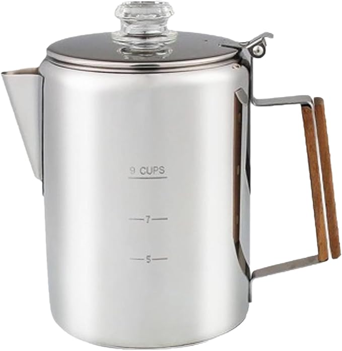 Stainless Steel Coffee Percolator for Campers Heat Retention Coffee Pots Large Capacity Coffee Maker for Camping