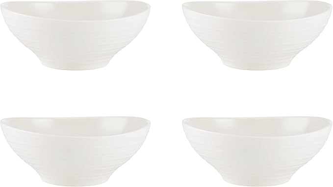 Mikasa Swirl White 16 Piece Dinnerware Set Service for 4