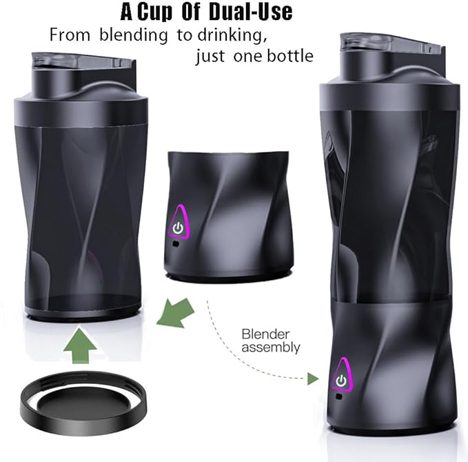 Personal Blender360 Watt Portable Blender for SmoothiesMilkshakes and Baby food6000mAh USB RechargeableBPA Free 24 oz Portable Juicer with 6 Blades and LidSuitable for Outdoor SportsTravel