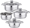 Cooking Pot Frying PanStainless Steel Kitchen Cookware Set 7 Piece Pan Set Pan Frying Pan Casserole with Glass Lid