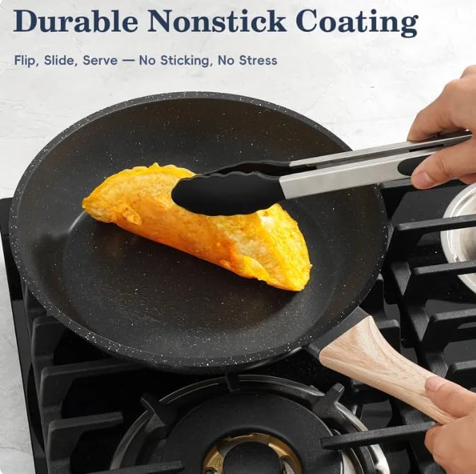12pcs Pots and Pans Set Non Stick Kitchen Cookware Sets Induction Cookware Nonstick Granite Cooking Set with Frying Pans Saucepans Kitchenwarestock up on specials