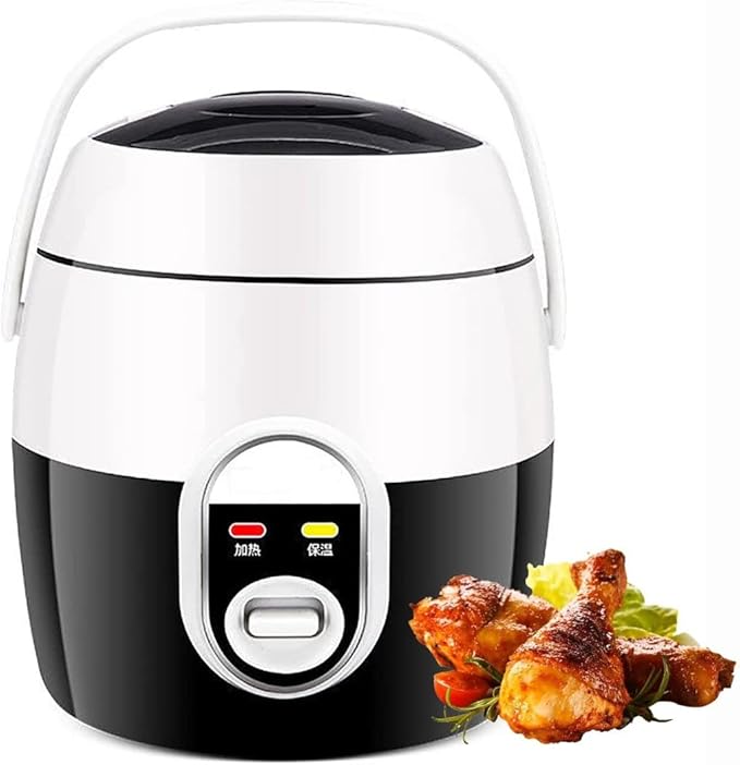 Mini Rice Cooker And Steamer Electric Rice Cookers Stainless Steel Non- Stick Inner Pot For Cooking SoupStewsGrains
