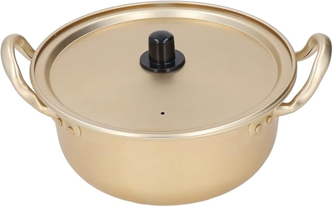 Korean Ramen Pot Korean Ramen Noodle Cooking Pot With Lid Portable Lightweight Ramen Pan with Handle Fast Heating Korean Cookware for Making Ramen Curry Rice Kimchi Soup