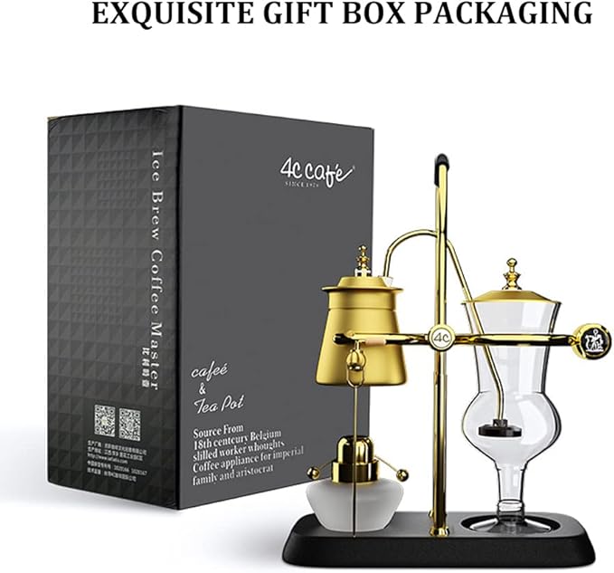 Siphon Coffee Maker Belgian Luxury Royal Coffee Maker Balance Siphon Coffee Maker for Home Office |Gold