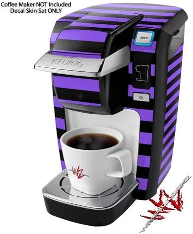 Decal Style Vinyl Skin compatible with Keurig K10 / K15 Mini Plus Coffee Makers Stripes Purple (COFFEE MAKER NOT INCLUDED)