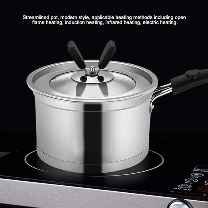 Cookware Set Kitchen 3Pcs Pots and Pans Set Stainless Steel Soup Pot/Milk Pot/Frying Pans for Cooking Home