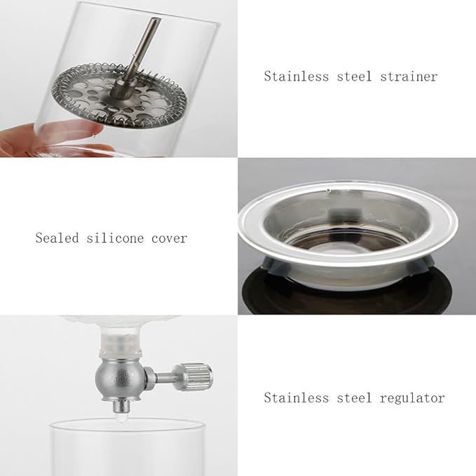 Iced Drip Coffee Maker with Adjustable Water Flow Cold Brew Coffee Brewer with Stainless Steel Filter for Home Office Coffee Pots