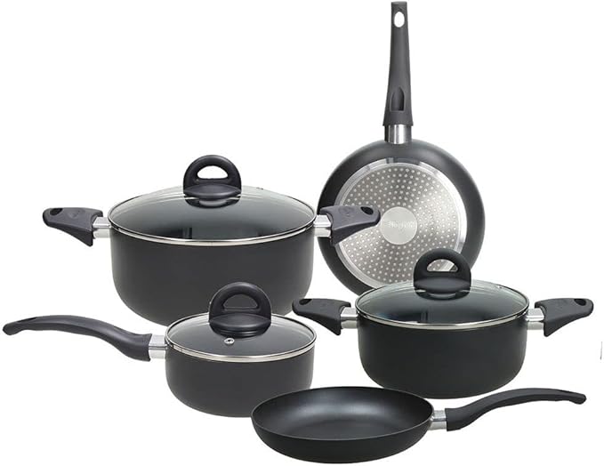 Tognana Copper &amp Charcoal Cookware Battery 8 Pieces Aluminium