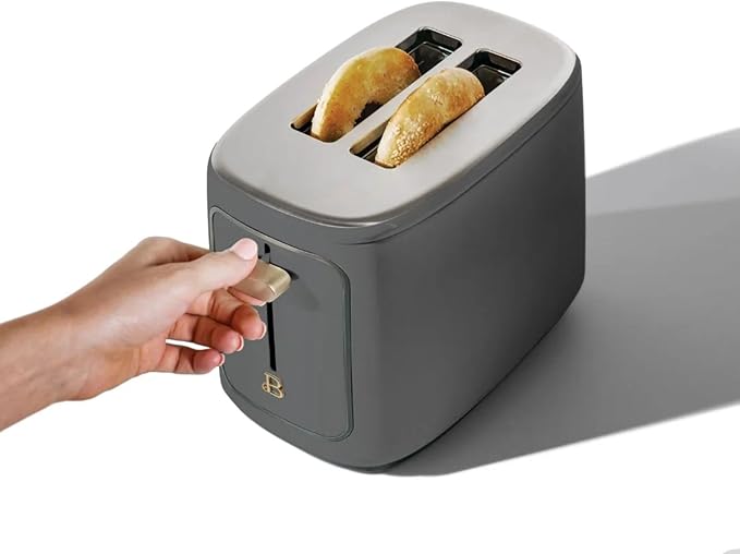 Smart Kitchen Toaster with Touch Interface and Preset Modes Advanced Two-Slice Toaster with Wide Slots and 7 Browning Levels (Oyster Gray)