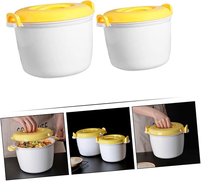 Zerodeko 2pcs Rice Cooker Insulated Microwave Lid Steamer Pot Portable Rice Cooker