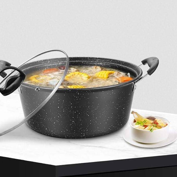 Easy to clean Medical Stone Coated Non Stick Cookware Set Three Piece Kitchen Pot Kitchen