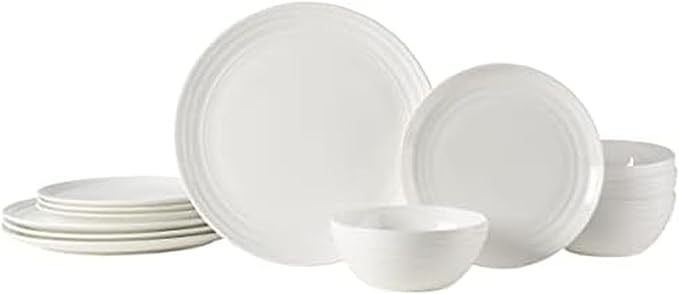 Mikasa Kamryn Vegan Bone Chip Resistant 12 Piece Dinnerware Set Service for 4
