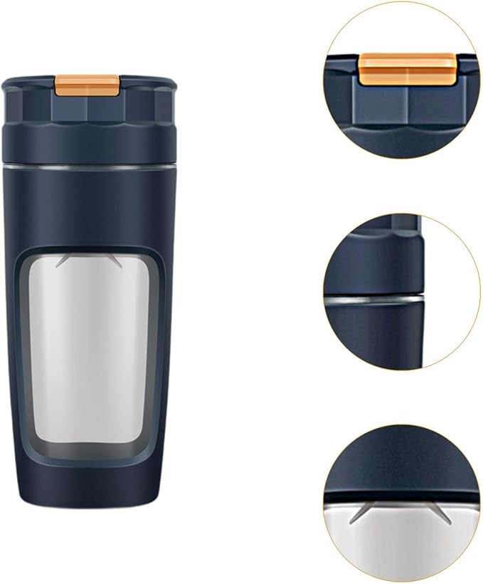 Personal Size Blender Electric Juicer Cup Lightweight Easy Clean Automatic Rechargeable with Ice Crusher Blade for Work Study Blue(Blue)