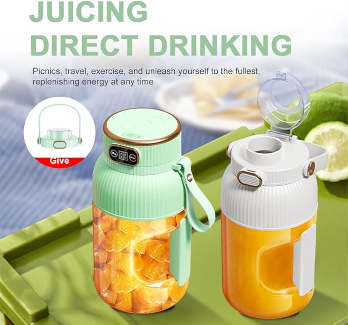 Personal Blender for Shakes and Smoothies 40oz Large Capacity with Smart Display USB Rechargeable Leakproof Portable with Sporty Strap for Travel Gym Office &amp Outdoor Use (white)