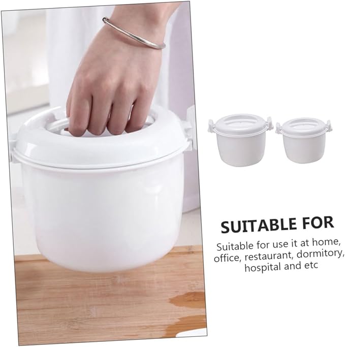 DECHOUS 2pcs Insulated Rice Cooker Set Microwave Rice Cooker Steamer Large Microwave