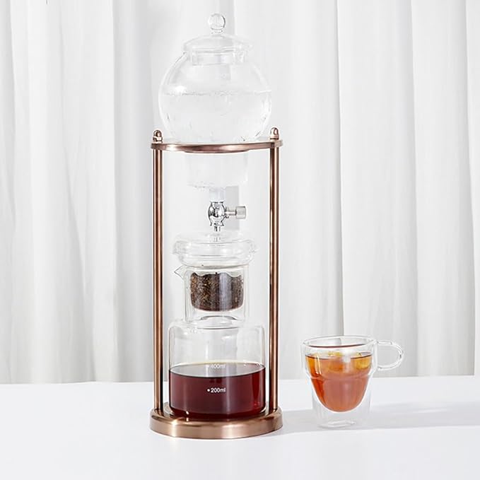 Drip Cold Brew Coffee Maker Set for Home Restaurant Office 20.2oz Manual Drip Coffee Brewer Carafe with Adjustable Water Flow Fits Most Coffee Pots