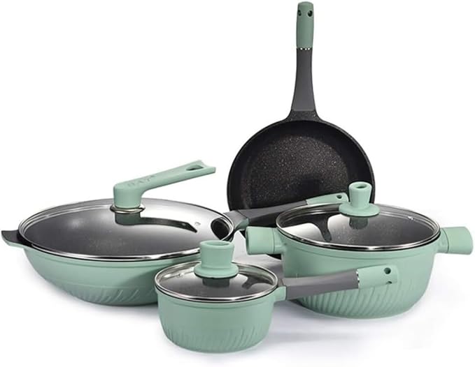 Cookware Set Pots and Pans Set Cookware Set Soup Pot Frying Pan Wok Milk Pot Kitchen Cooking Pot Set Non-Stick Pan Saucepan Cooking Pot Set Cooking Pan Set