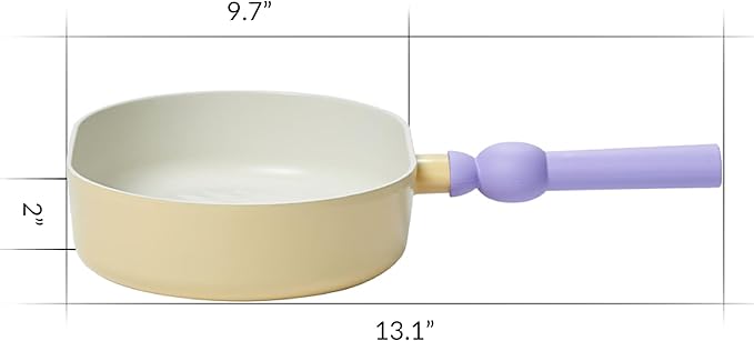 Neoflam Better Finger Cookware Set - Yellow Signature 3-Piece Ceramic Coating Kitchen Pots and Pans Lid-Compatible