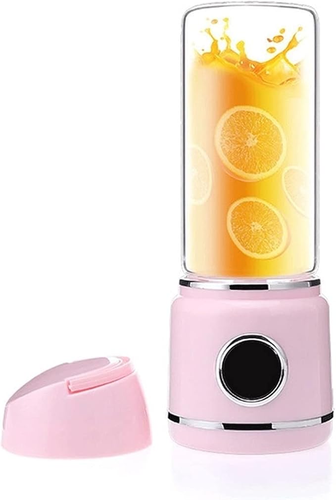 Portable Blender USB Rchargeable Fruit Mixer Machine Personal Size Blenders Moothies And Shakes with 2 Juicer Cup Glass (Color : Pink)