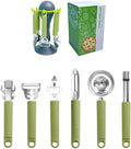 6-piece kitchen tool set - stainless steel tableware with heat-resistant pp handle includes stylish hanging rack
