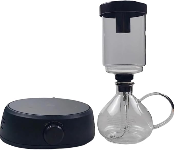 Electric Siphon Coffee Maker Syphon Coffee Maker Brewer Extraction Machine Electric Vacuum with Heating Furnace 350ml Capacity for Home Camping.