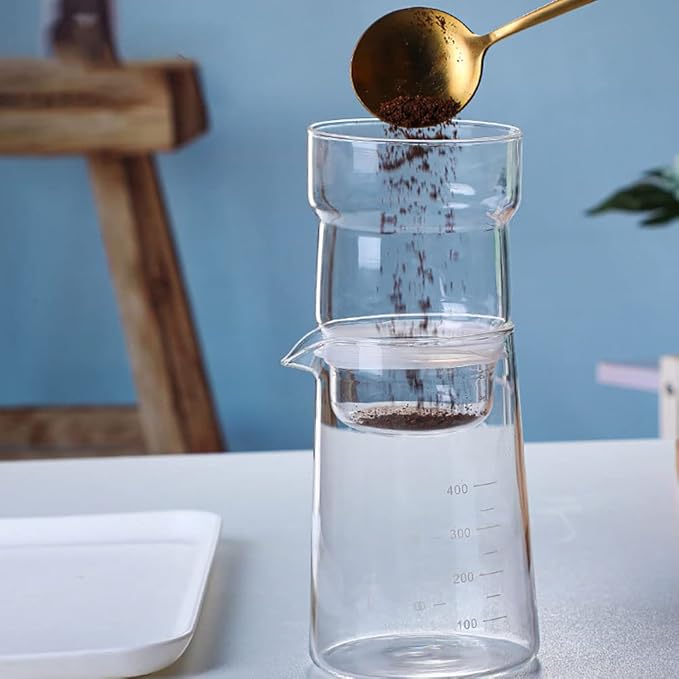 Ice Drip Coffee Maker Glass Cold Brew Coffee Machine Cold Brew Dripper Coffee Maker with Filter for Home Office 400ml Cold Brew Pots
