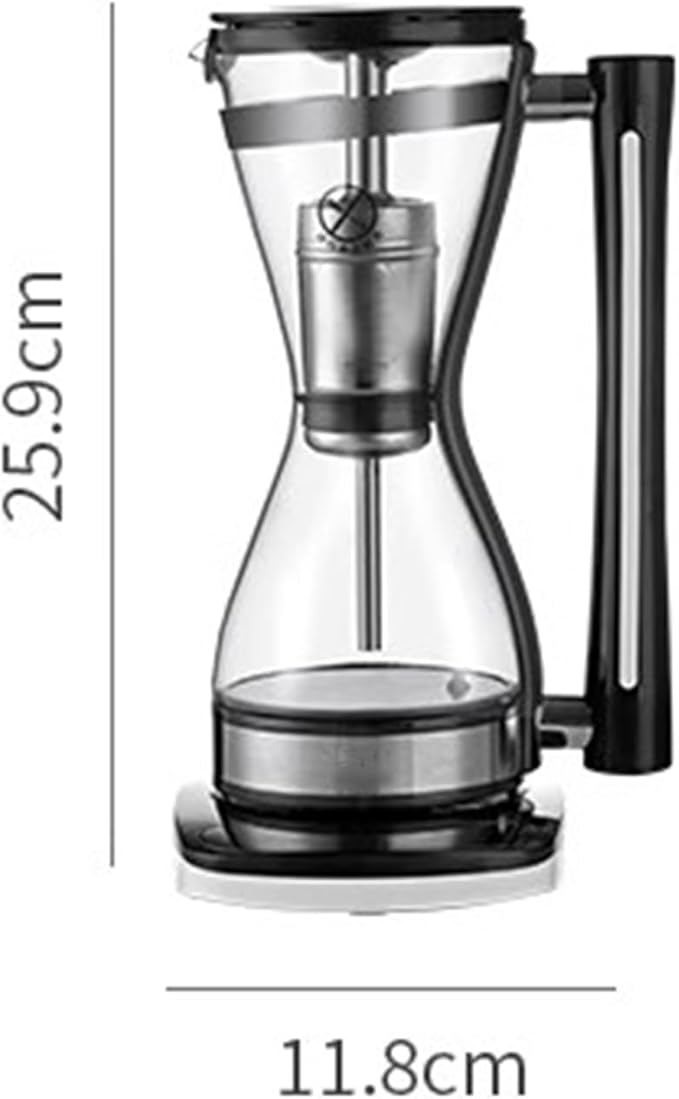 Syphon Coffee Maker Electric Siphon Glass Coffee Pot with Separate Base Stainless Steel Filter Touch Panel Capacity 240 Ml Make 1-3 Cups