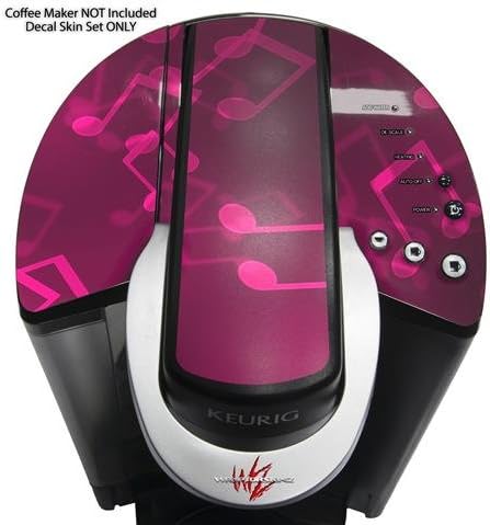 Decal Style Vinyl Skin compatible with Keurig K40 Elite Coffee Makers Bokeh Music Hot Pink (COFFEE MAKER NOT INCLUDED)
