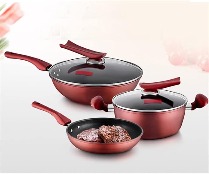 Cooking Pot Frying PanNon-Stick Pan 5-Piece Set Cooker Suitable for Household Wok Cookware Combination Pot Cooking Cookware Set