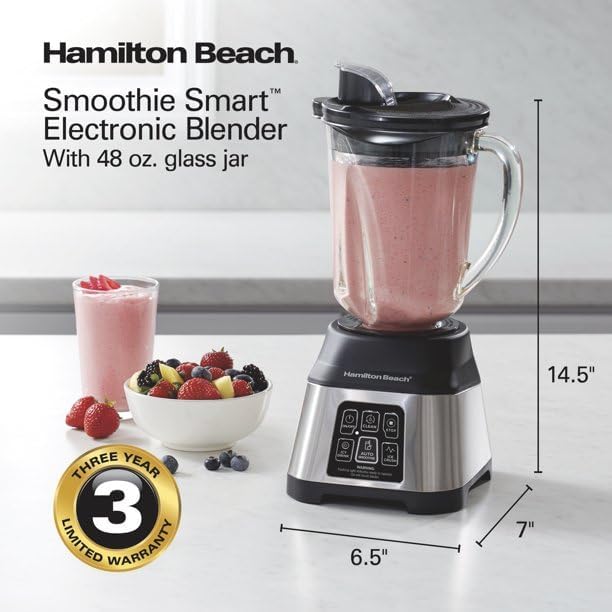 Smoothie Smart Blender 48 oz. Glass Jar 56202 ULTRA-SMOOTH RESULTS WITH PATENTED WAVE~ACTION
