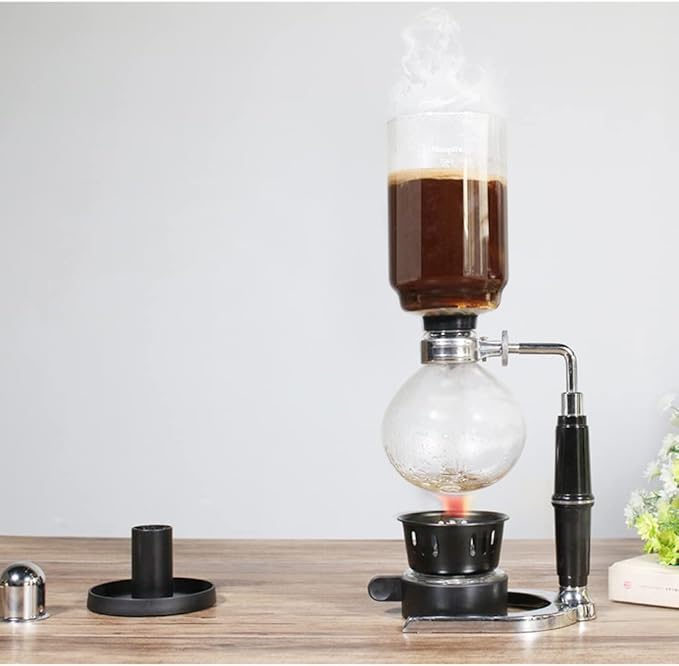 JITEM Cafetera Syphon Coffee Maker Japanese Style Vacuum Glass Siphon Pot Percolators 3-5 Cups Glass Tabletop Siphon Coffee Maker for Coffee or Tea