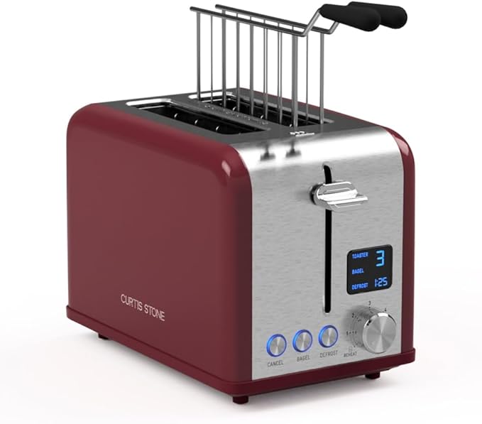 Curtis Stone Digital 2-Slice Toaster with Sandwich Cage (Renewed)