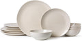 Ceramic Dinnerware Sets for 412 Pieces Plates and Bowls Sets Plates Pasta Bowls Soup Bowls Modern Stoneware Dishes Reaction Glaze (White)