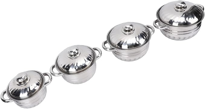 Kitchen Cooking Set Stainless Steel Stockpot Set Even Heat Distribution Stainless Steel Handles Compact and Easy to Clean Ideal for Personal Kitchens Easy to Carry