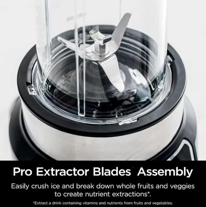 Niinja Nutri Blender Pro with Auto iQ Personal Blender 1100 W Single Server 2 cups 32 oz. Easy Cleanup (model CL 401 A)