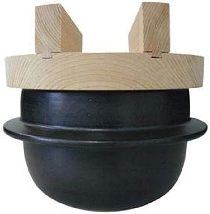 Japanese Rice Cooker Donabe Clay Pot Set 3 Go (3 Cups) Includes Hinoki Rice Scoop