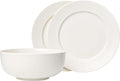 LEETOYI Ceramic Dinnerware Set 26 OZ Bowl with Plates Tableware for Kitchen and Formal Dining Used for Cereal Salad Pasta Soup Dessert Dishwasher &amp Microwave Safe White