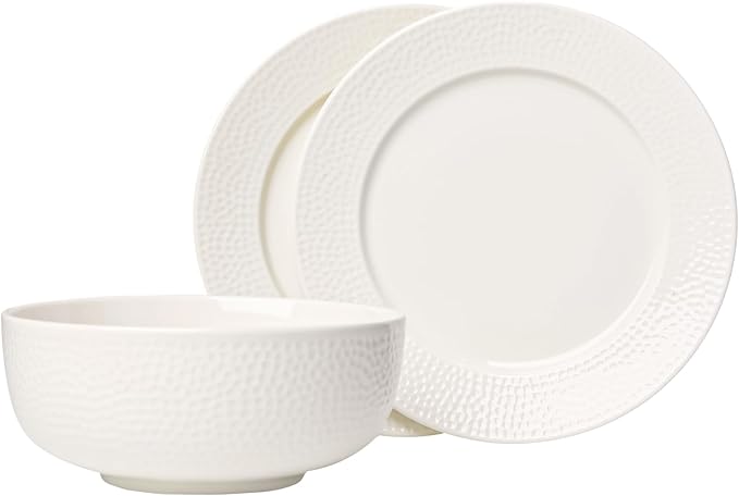 LEETOYI Ceramic Dinnerware Set 26 OZ Bowl with Plates Tableware for Kitchen and Formal Dining Used for Cereal Salad Pasta Soup Dessert Dishwasher &amp Microwave Safe White