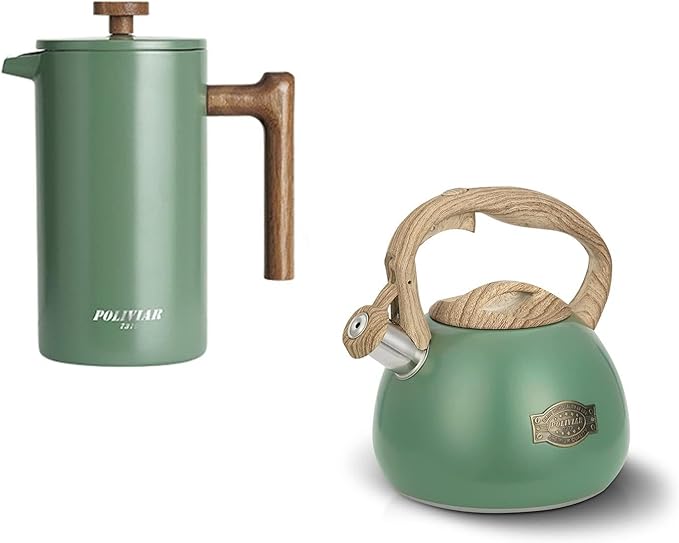 POLIVIAR French Press Coffee Maker &amp Tea Kettle