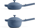 Our Place Mini Always Pan &amp Mini Perfect Pot Bundle | Multi-Functional Cookware Set Replaces 18 Pieces | Blue Salt