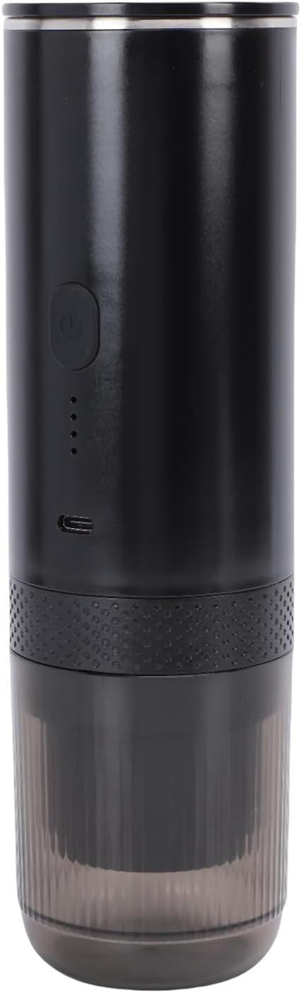 Asixxsix Portable Coffee Maker 2 in 1 Machine 7500mAh Battery 20Bar Pressure Coffee Maker with Ground Capsules Compatibility for Home Travel Camping Office (Black)